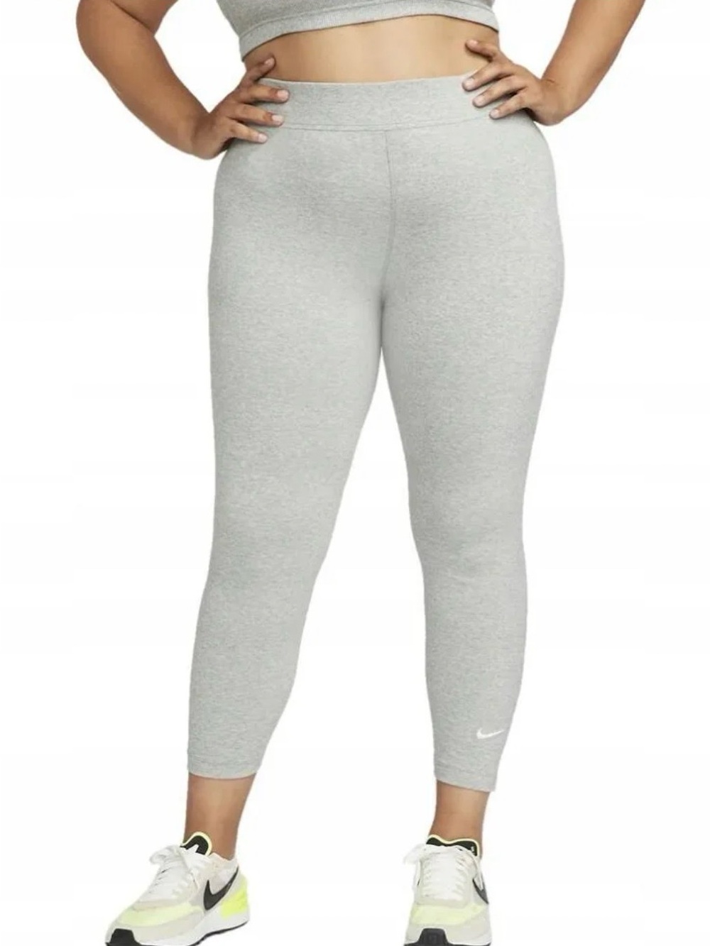 Nike Women’s Plus Size Heather Gray Mid Rise Cropped  7/8 Length Leggings - 3X